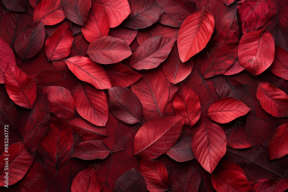 red background with autumn leaves red background with autumn leaves
