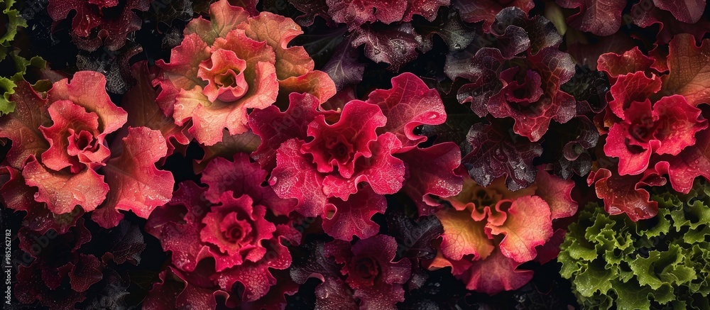 custom made wallpaper toronto digitalRed Coral Lettuce Salad Growing Garden Hydroponic Farm Salad Plants On Water Without Soil Agriculture In The Greenhouse Organic For Health