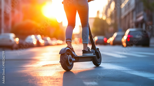 Electric Scooter Rider in C...