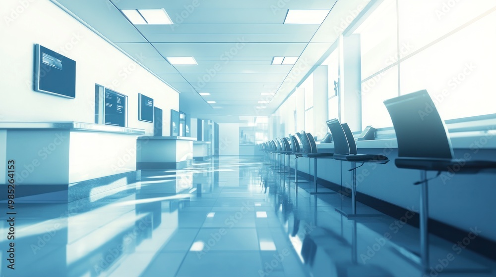A modern, spacious office interior with sleek furniture and bright lighting. A modern, spacious office interior with sleek furniture and bright lighting.