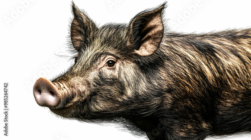 Pig Portrait Illustration -...