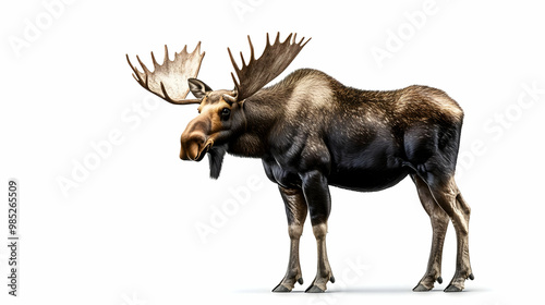 Moose Illustration with Large Antlers