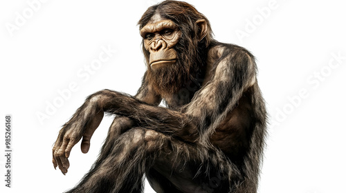 Realistic Hairy Ape Sitting...