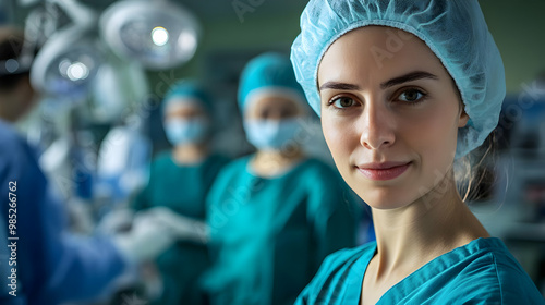 Female Surgeon in Operating Room - Realistic Image