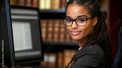 Woman Wearing Glasses in Li...