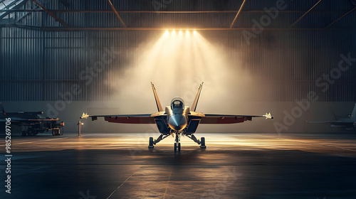 Fighter Jet in Hangar 3D Il...