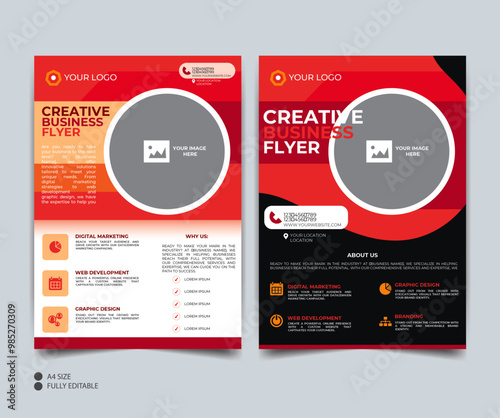 Business Flyer Layout, annual report, poster, flyer in A4 with colorful business proposal