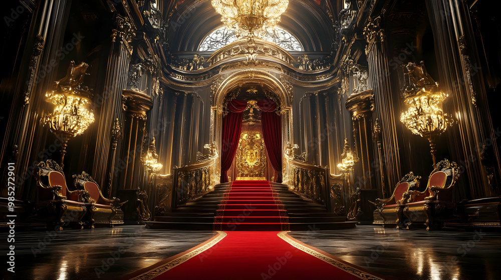 Obraz premium Golden Hallway 3D Illustration