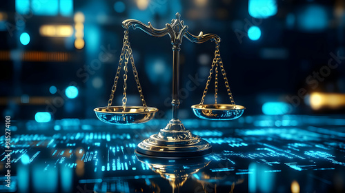 3D Illustration of Scales o...