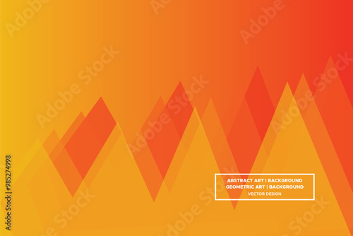 Triangular and Triangle Shapes Orang and Yellow Colors with Gradient Backdrop Modern Abstract Background Geometric Background