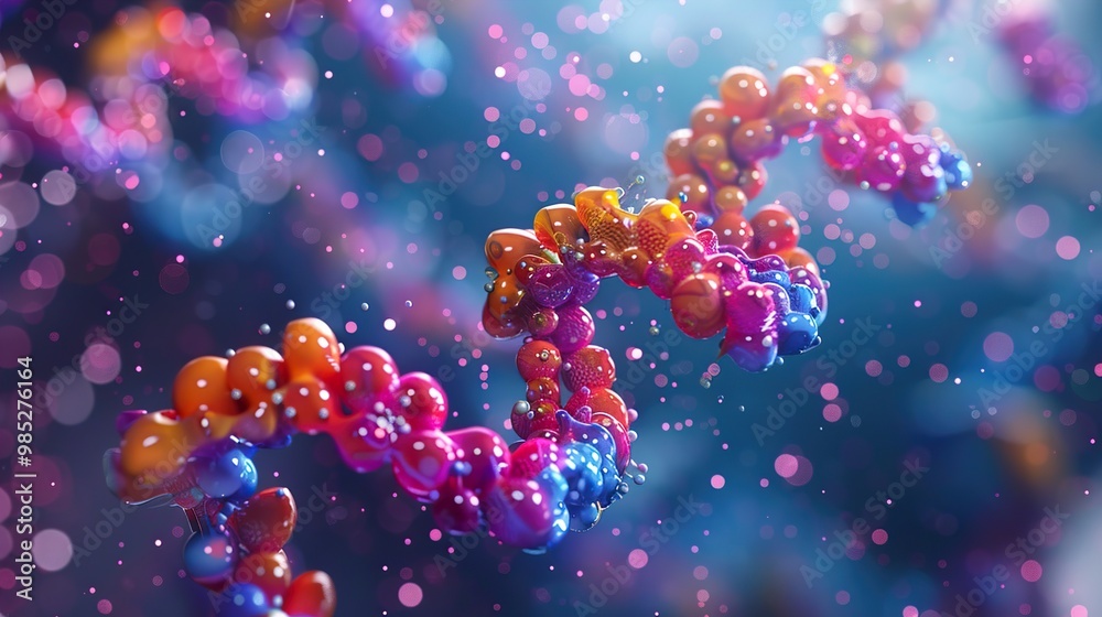 Colorful DNA Helix: A Microscopic Journey into the Heart of Life Colorful DNA Helix: A Microscopic Journey into the Heart of Life