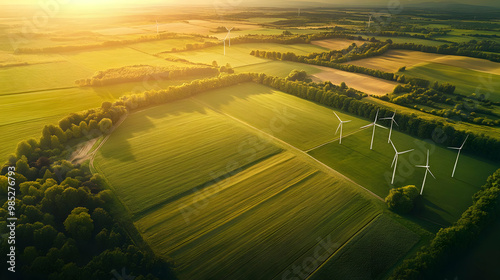 Aerial View of Wind Turbine...