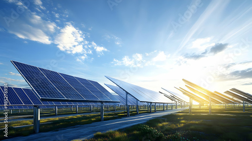 Solar Panels Field Landscap...