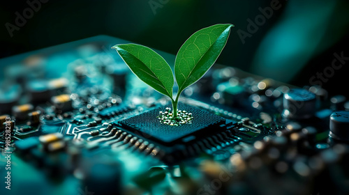 Green Plant Growing from Ci...