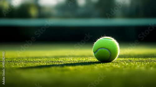 Tennis Ball on Grass Court ...
