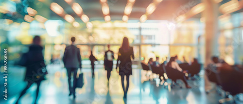 Wallpaper Mural A blurred background of business people in a conference room with a white and grey color palette. Torontodigital.ca