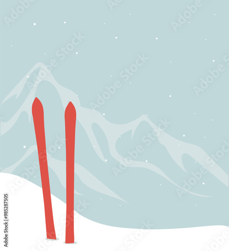 snowy mountains and forests, ski slopes and lifts, people skiing, snowboarding or sledding, skating, houses in the mountains, cozy ski resorts, tourists in winter equipment, winter sports attributes