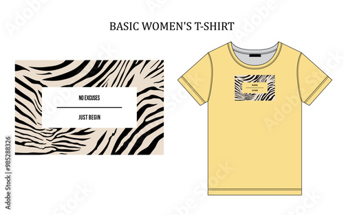 animal print for women's basic t-shirt  photo