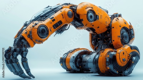 A futuristic robotic arm designed for industrial applications.