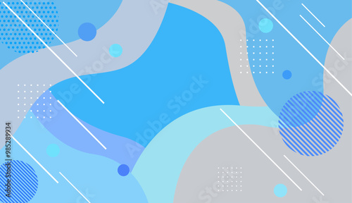 青色と灰色の曲線がある抽象的な背景素材
