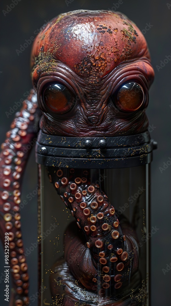 Fototapeta premium Preserved Alien Octopus Specimen in Glass Jar
