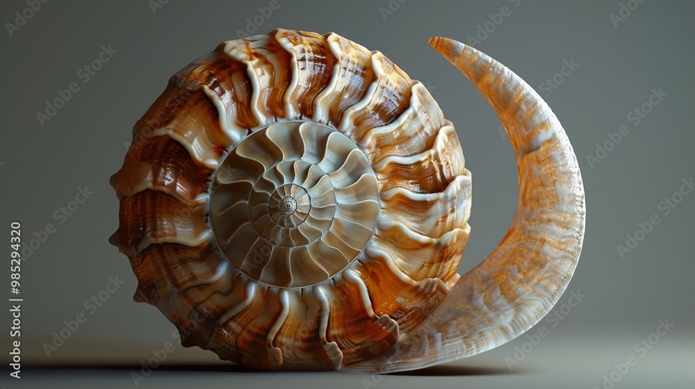 Close-Up of a Spiraling Seashell with Intricate Details Close-Up of a Spiraling Seashell with Intricate Details