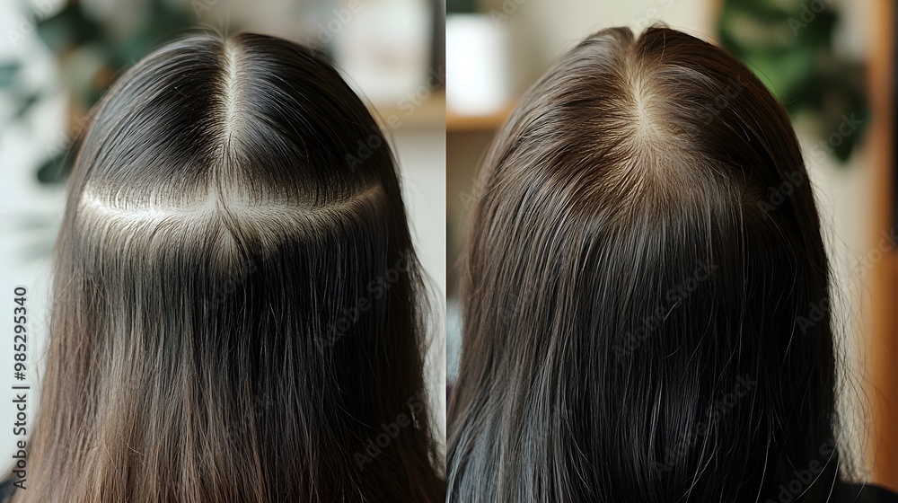 Hair restoration testimonial with side-by-side photos, showing a patient's transformation from thinning hair to a fuller, healthier hairline after treatment Hair restoration testimonial with side-by-side photos, showing a patient's transformation from thinning hair to a fuller, healthier hairline after treatment