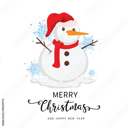 Merry Christmas , Snow man and Happy New Year