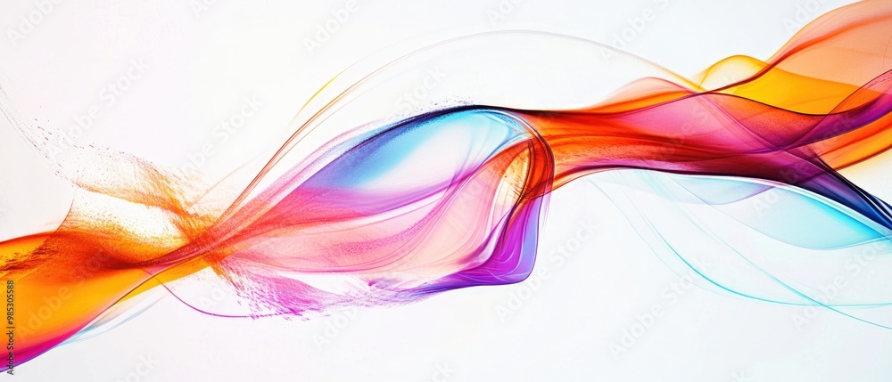 Abstract background featuring multicolored lines on a white canvas conveying a sense of motion through dynamic patterns Abstract background featuring multicolored lines on a white canvas conveying a sense of motion through dynamic patterns