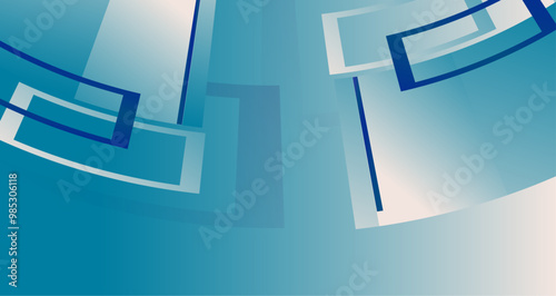 Abstract design featuring geometric shapes and lines in varying shades of blue, creating a contemporary visual appeal