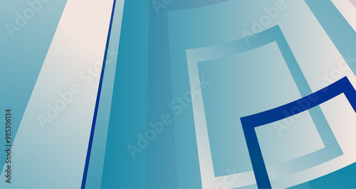 Abstract design featuring geometric shapes and lines in varying shades of blue, creating a contemporary visual appeal