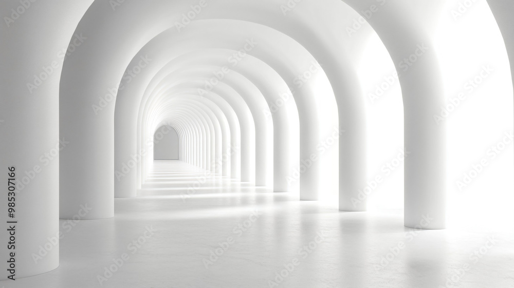 white corridor with columns white corridor with columns