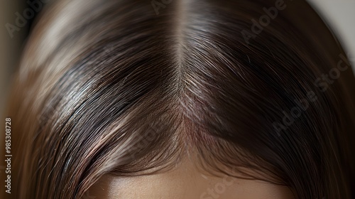 Time-lapse showing progressive hair thickening over time, highlighting the effectiveness of a hair loss treatment plan, gradual changes, Realistic, Soft Focus