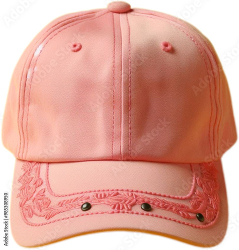 Pink cap hat on transparent background