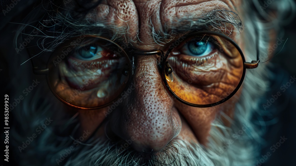 Intense Close-Up Portrait of an Elderly Man Intense Close-Up Portrait of an Elderly Man