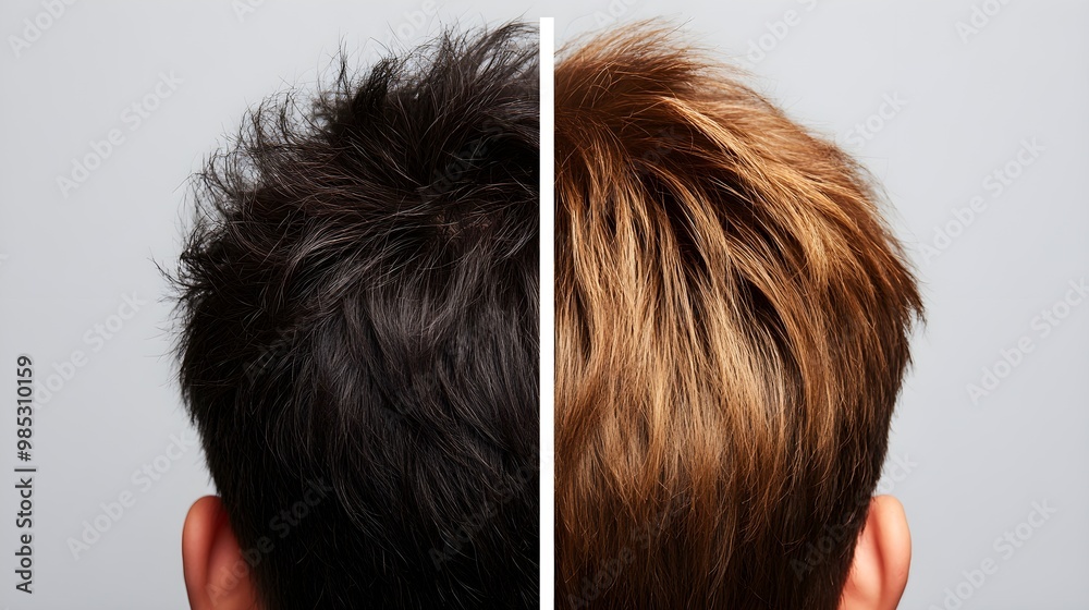 Transformation of hair density after consistent use of growth supplements, side-by-side scalp images, showing visible regrowth, Photorealistic, Soft Lighting Transformation of hair density after consistent use of growth supplements, side-by-side scalp images, showing visible regrowth, Photorealistic, Soft Lighting