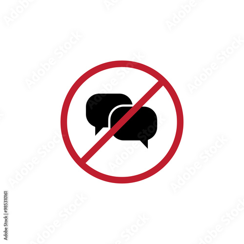 No talking icon, No speaking sign trendy style illustration for web and app..eps