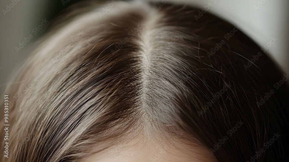 Fototapeta premium Video testimonial featuring a person discussing their hair loss struggles and journey to recovery, with before-and-after clips showing significant hair regrowth, Natural Lighting, Realistic Style