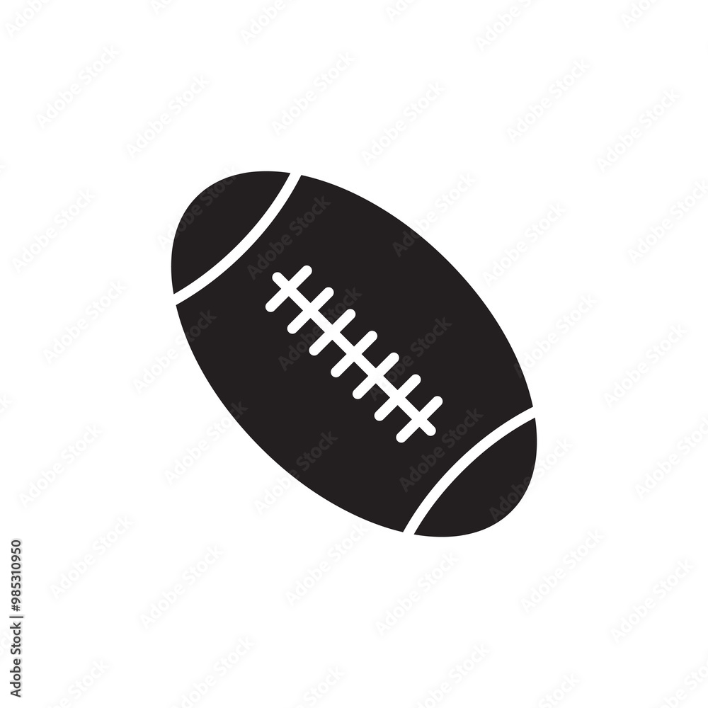 rugby ball icon, vector flat black simple illustration for web and app..eps rugby ball icon, vector flat black simple illustration for web and app..eps