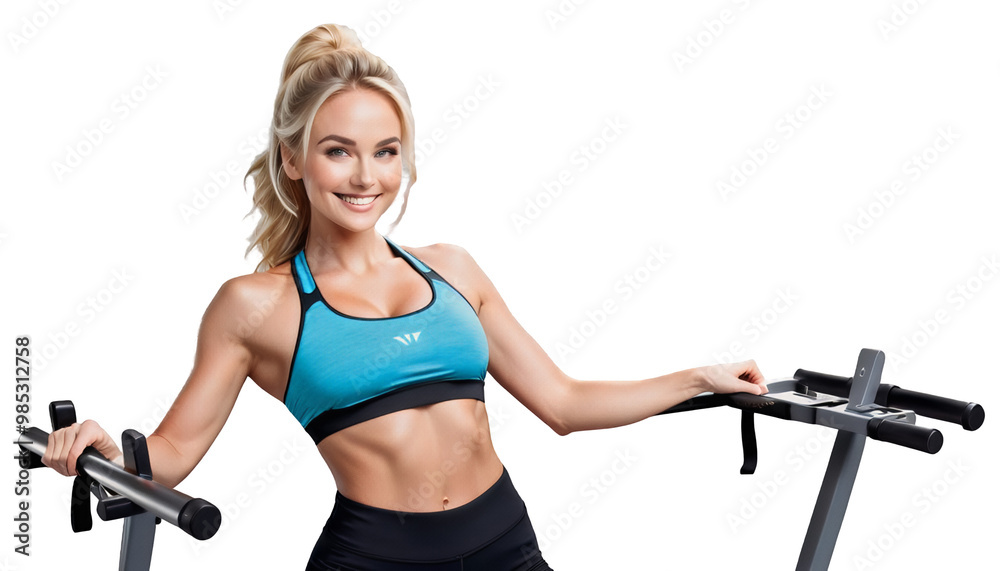 fit blonde smiling banner background copy rack gray fitness woman space fitness exercise running jogging woman portrait banner web copy space copy space leggings sport spring calorie burning poster