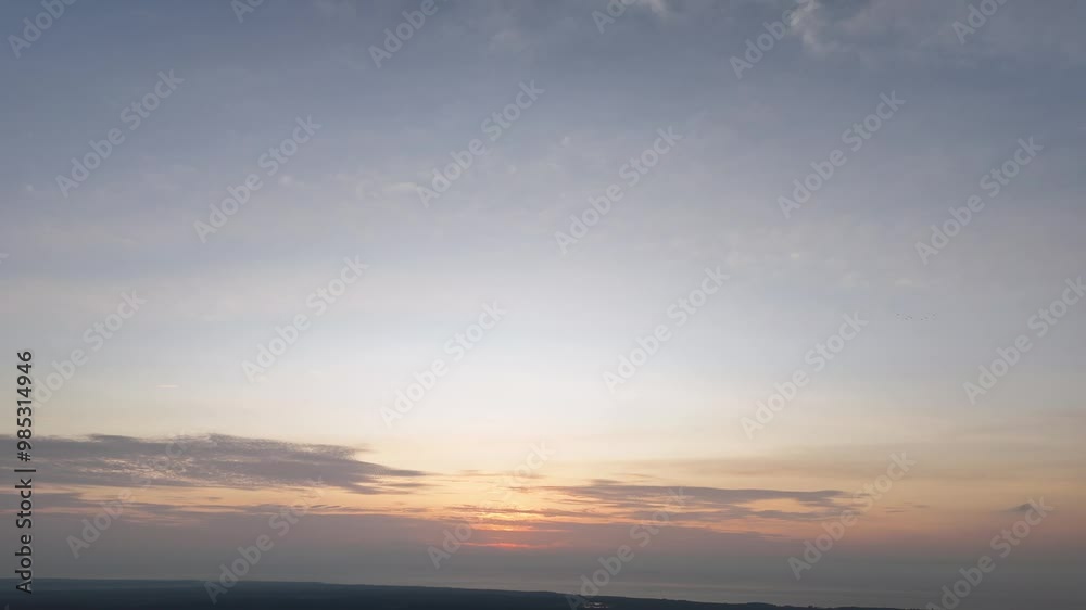 Drone View - Aerial Video - sunset over the sea, sunrise over the sea, sunset in the sky Drone View - Aerial Video - sunset over the sea, sunrise over the sea, sunset in the sky