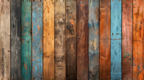 Colorful Wooden Planks Background