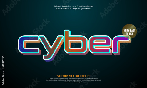 Creative colorful effect cyber 3d style template