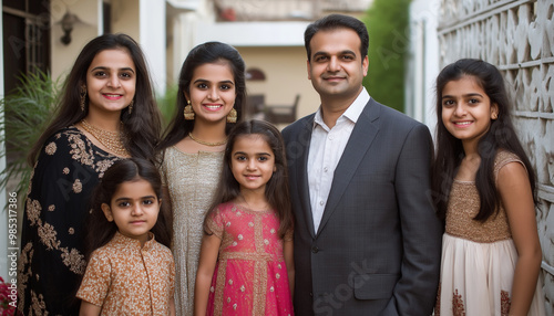Family Portrait in Traditional Attire