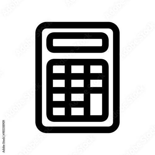 Calculator Icon Transparent Background Line Design Style 