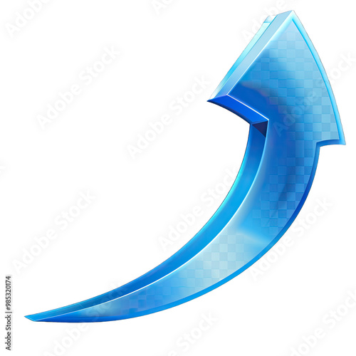 3d blue arrow isolated on transparent background png
