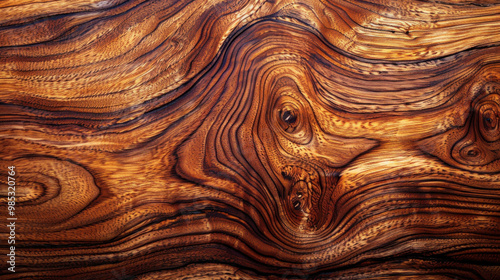 Wooden Texture with Knots of Teak wood