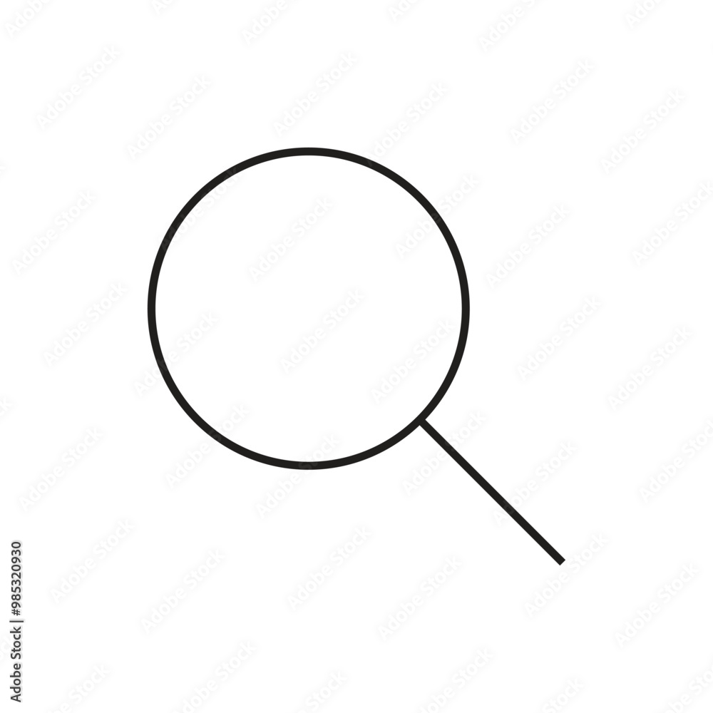 Search Icon Design. Black Out Line Icon.