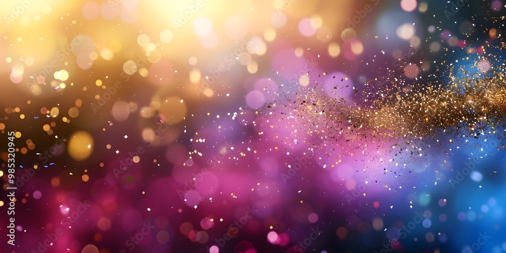 Confetti falling at a concert celebration Confetti falling at a concert celebration