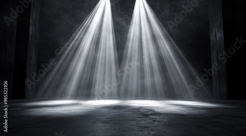 Minimalistic presentation setup with focused lighting on the surface.
